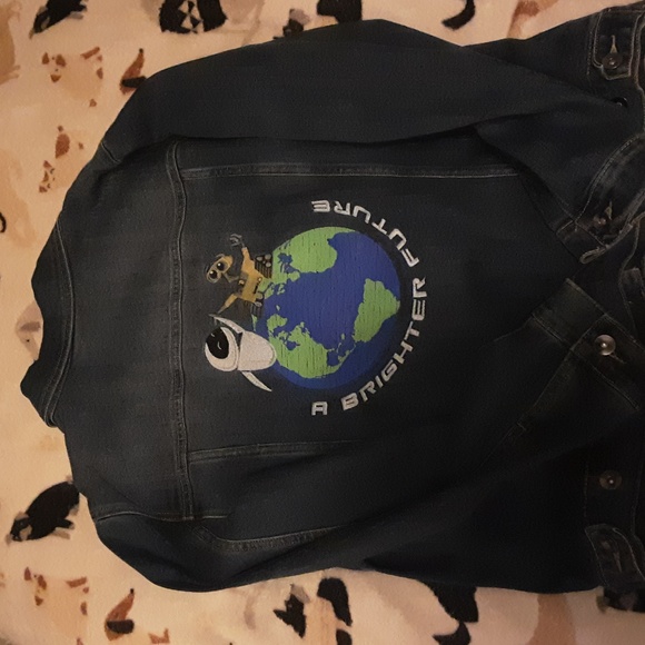 Disney Jackets & Blazers - Disney Boxlunch Earth Day Exclusive Wall-e Woman's 2XL Denim Jean Jacket